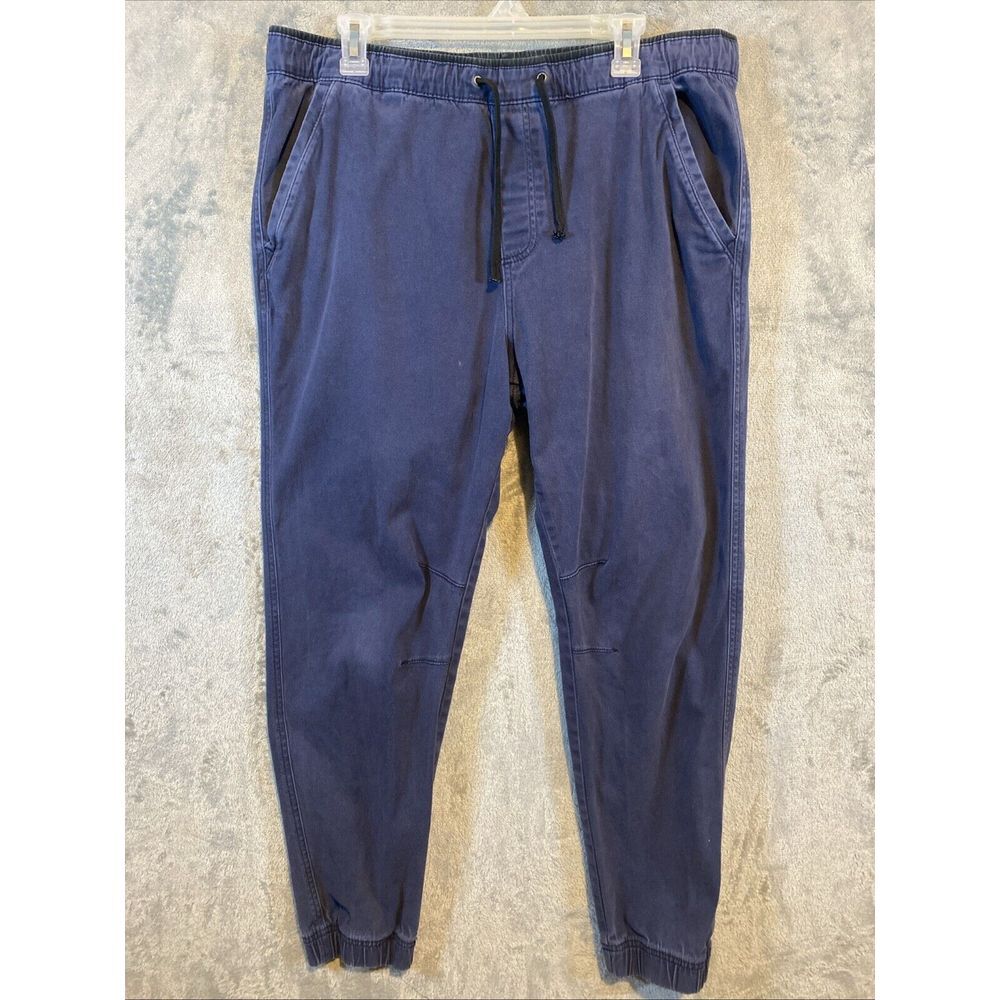 Plugg Pants Men Blue Gray XL Joggers Drawstring Elastic Waist Streetwear 38x26‎